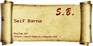Seif Barna névjegykártya